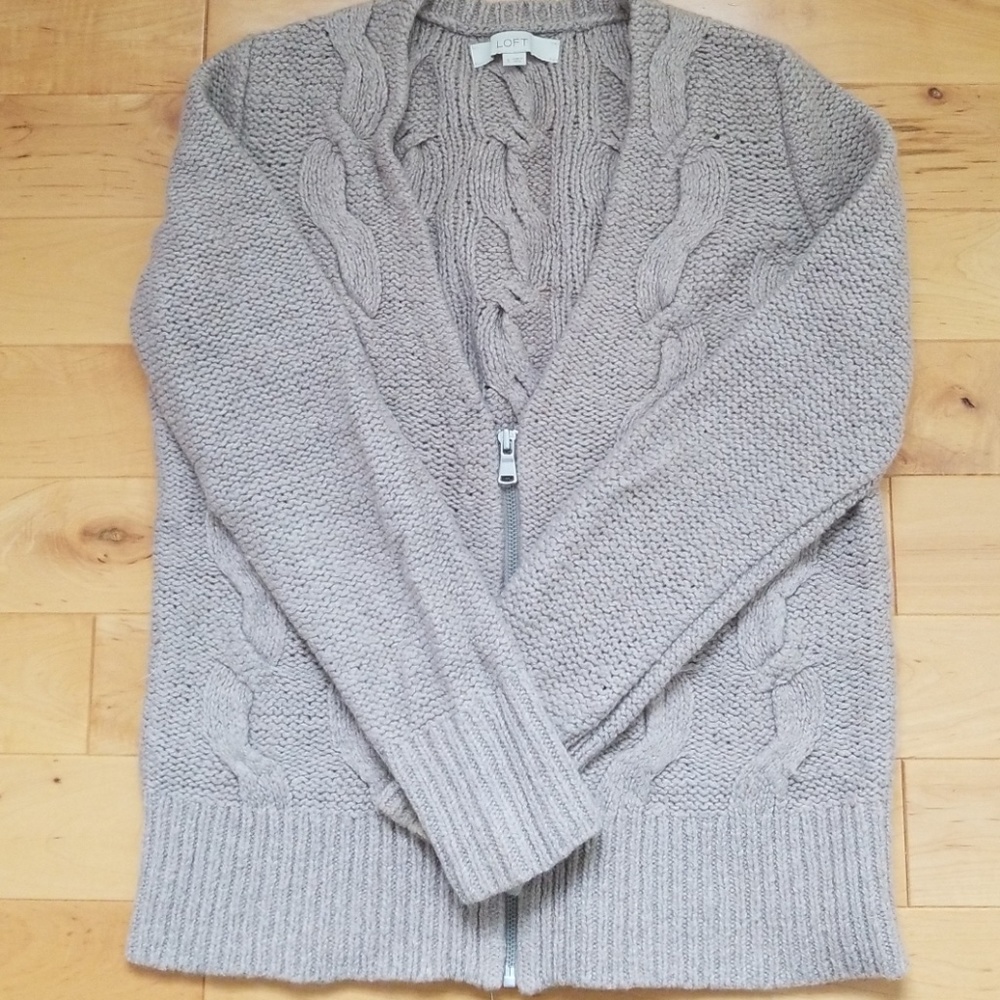 Loft cable knit half zip sweater